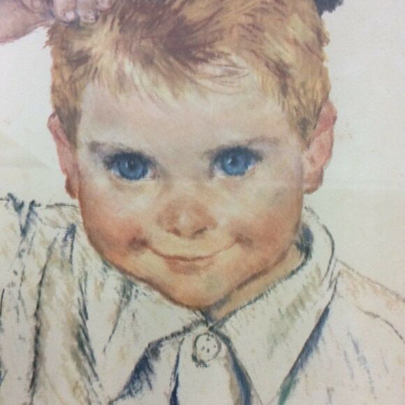 Frances Hook All American Boy Series Hat Print Northern Tissue Framed Vtg 50s - Picture 3 of 7